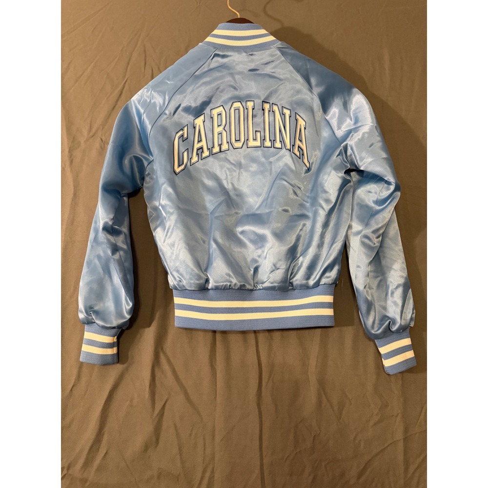 Vintage Chalk Line UNC Tar Heels Satin Jacket Kids 10/12 Blue Carolina Varsity